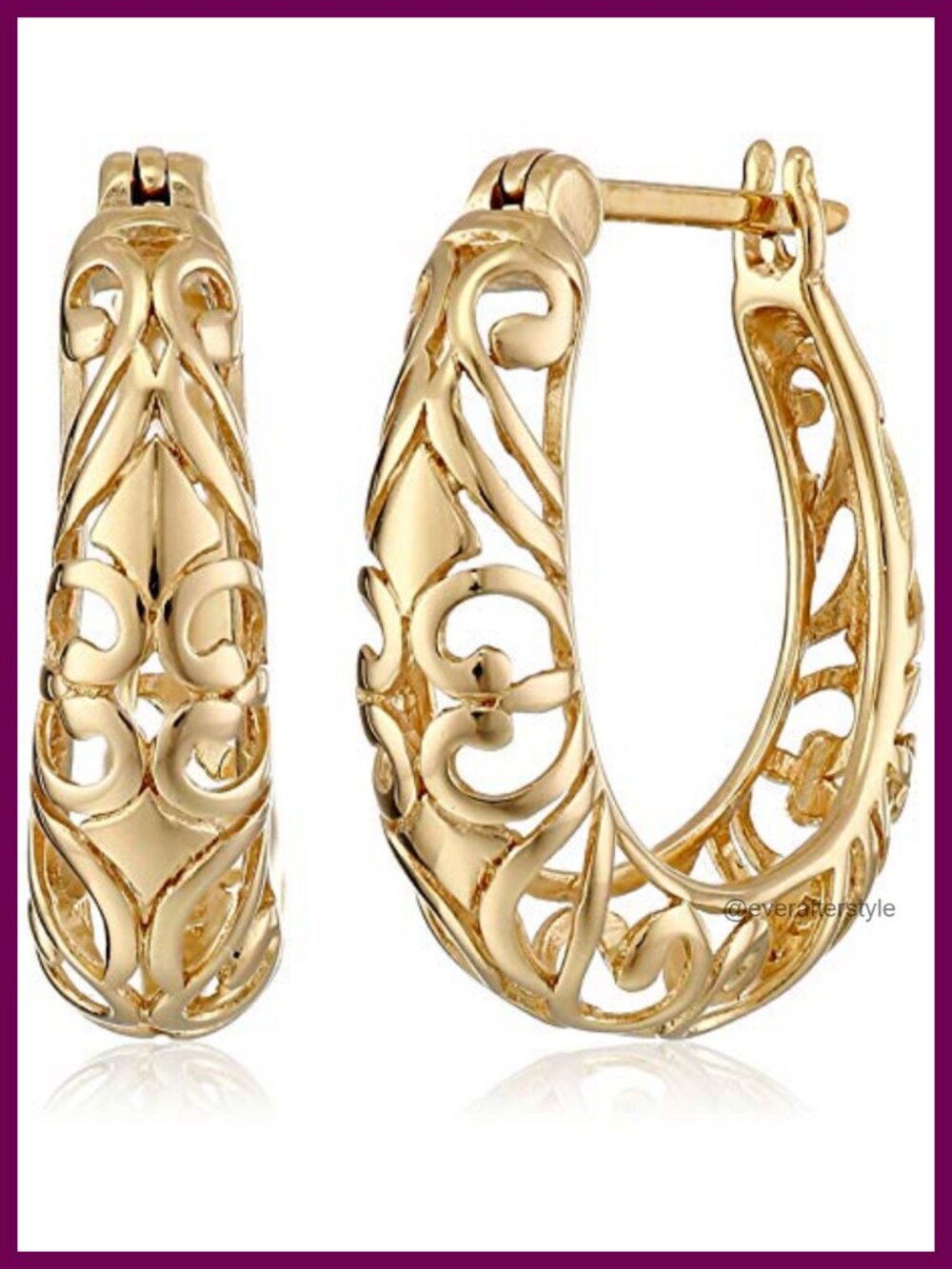 Sterling Silver Hoop Earrings with Gold Plating - 20.8mm